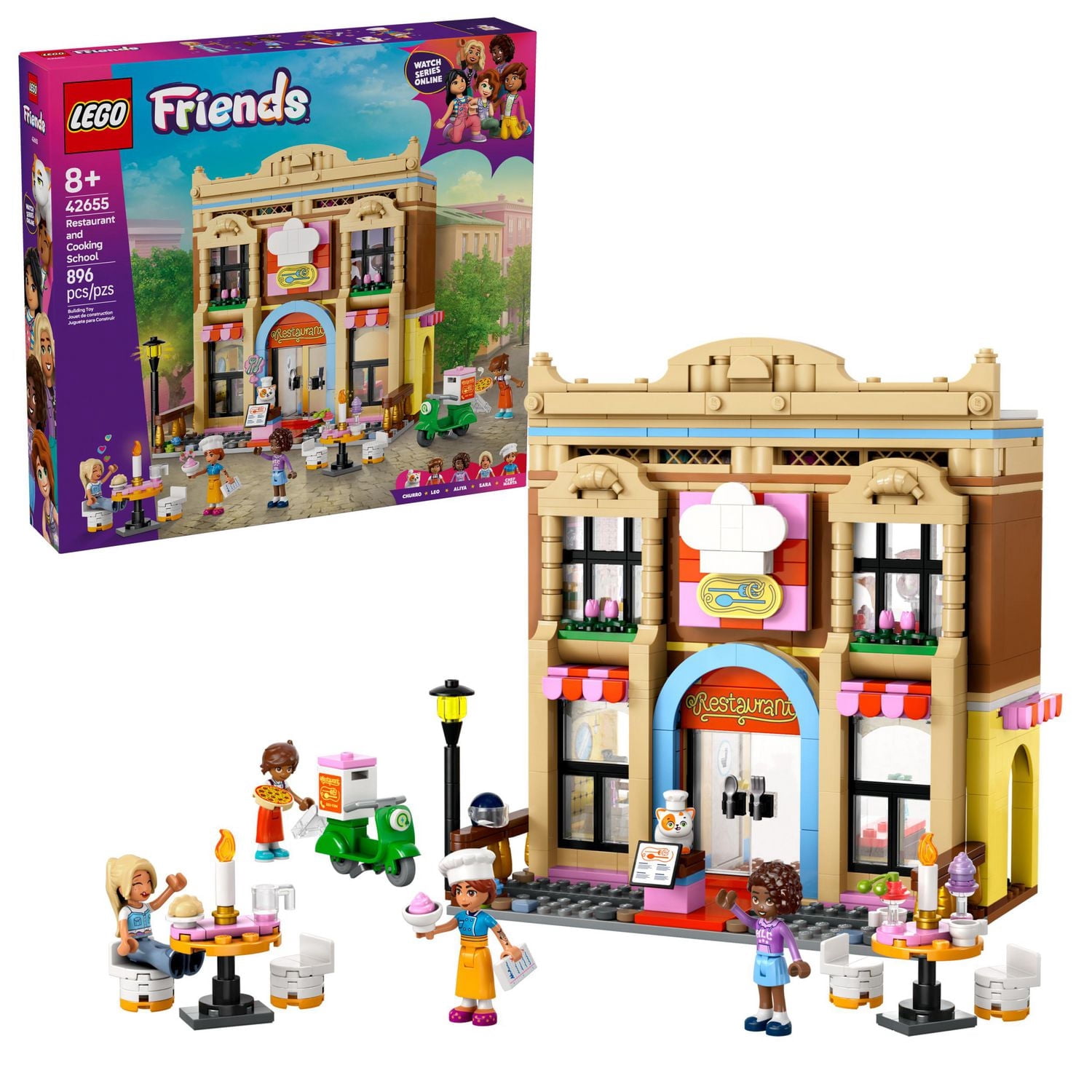 LEGO Friends Le restaurant et l’école de cuisine 42655 Ensemble de construction (896 pièces)