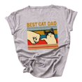 thumbnail image 2 of MesaSe Chemise à Manches Courtes Imprimée Lettre Chat pour Femmes Hauts Décontractés Blouse, 2 of 3