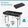 thumbnail image 3 of Costway 4 Foot Party Ice Cooler Folding Table Plastic with Matching Skirt Black, 3 of 10
