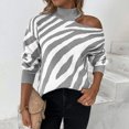 thumbnail image 1 of Tralilbee Women's Striped Mock Neckline Sweater, 1 of 2