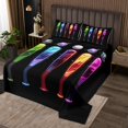 thumbnail image 2 of Baseball Bat Bedspread Set European Sports Ball Coverlet Set,Softball Quilt Set Queen,Glitter Neon Design Quilted Competitive Game Room Decor, 2 of 3