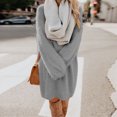 thumbnail image 2 of Kcodviy Robe Chandail d'Hiver en Tricot pour Femmes, Grand Col Roulé, Chaude, Manches Longues, Robe pour Femmes, Taille Petite, Poche, Mini Robe Chandail, 2 of 6