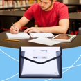 thumbnail image 1 of Ecohintz Plastic Folders A5 Expanding File Folder - Snap-Closure Document Organizer with Pockets | Transparent School/Office Pouch, Plastic Folders with Snap Closure, White, 1 of 9