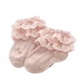 thumbnail image 1 of Baby Kids Girls Princess Short Socks Lace Ruffle Frilly Trim Cotton Ankle Socks, 1 of 5