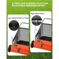 thumbnail image 4 of Yiwa Balayeuse à Gazon Poussée de 21 Po avec Sac de Collecte de 7 Pi3, 4 Brosses Rotatives, Hauteur Réglable, Cadre en Acier Durable et Roues en Caoutchouc, Idéale pour Ramasser l'Herbe et les Feuilles, 4 of 6
