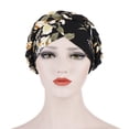 thumbnail image 3 of Fankiway Chapeau Indien à Fleurs pour Femmes Bonnet Turban à Volants pour Cancer Chimio, 3 of 3