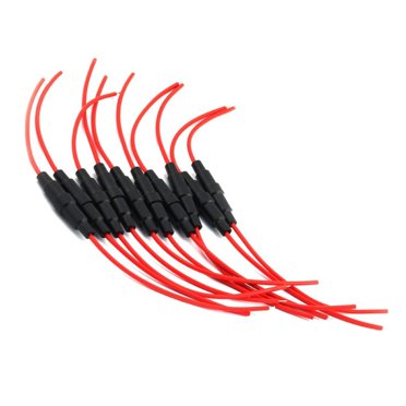 10 Pcs Support de Fusible en Ligne 6x30mm Type à Vis Rapide avec Fil 22AWG