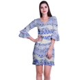 thumbnail image 1 of Moomaya Robe Courte Imprimée pour Femmes, Manches Évasées, Coupe Droite, Robes pour Femmes, Vêtements d'Été Décontractés, 1 of 6