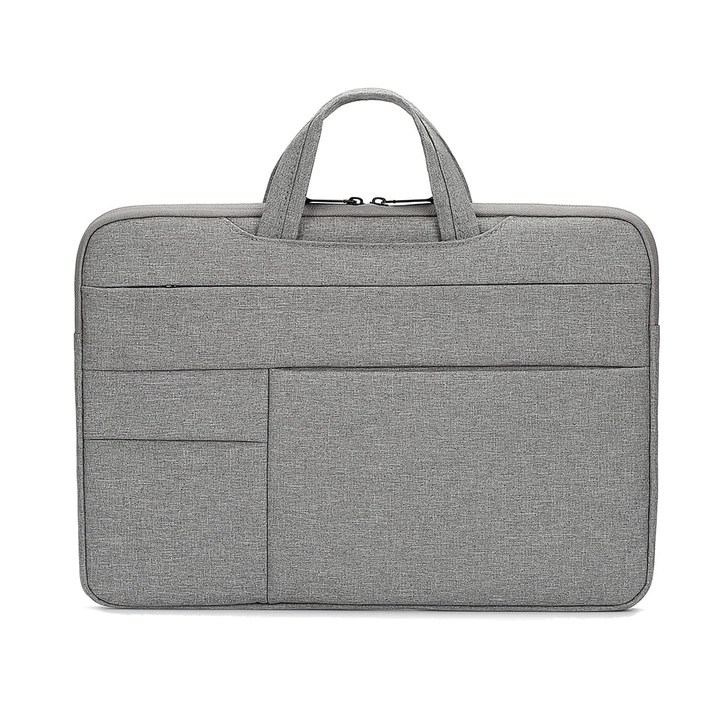 Yeacher Portable Laptop Bag 15.4 inch Laptop Case Waterproof Nylon Laptop Bag Briefcase Leisure Business Handbag Light Grey