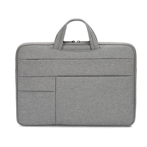 Yeacher Sac portable portable 15.4 inch Housse pour ordinateur portable Étanche à l'eau Nylon Sac pour ordinateur portatif Sac à main pour les affaires de loisirs Gris clair