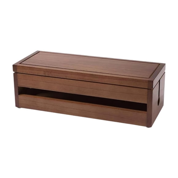 Luzkey Boîte de Gestion des Câbles Boîtier de Rangement pour Cordons Grand Cache-Câbles Organisateur de Cordons en Bois Cache-Câbles pour Bureau d'Ordinateur Brun