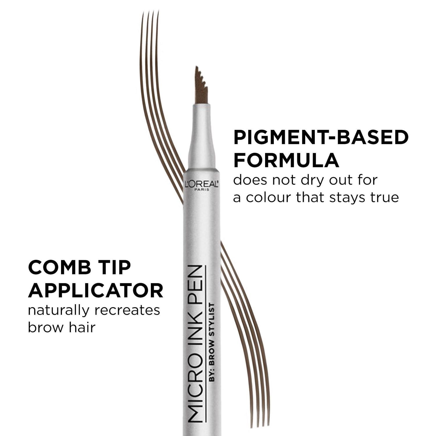L'Oréal Paris Micro Ink Pen par Brow Stylist, Stylo Microblading , Jusqu'à 24H Teinte, Brunette Claire