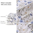 thumbnail image 2 of RUVANTI Draps 100 % Coton – Literie Percale Format Simple, Design Floral Rafraîchissant et Respirant, Durable avec une Sensation Nette, Douce et Confortable, Poche de 16 Pouces, Ensemble 3 Pcs, Sweet Pea, 2 of 7
