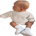 thumbnail image 1 of Chandail en Tricot Torsadé pour Nouveau-Né Garçon Fille, Chandail, Tout-Petit Enfant, Manches Longues, Col Ras du Cou, Haut, 1 of 7