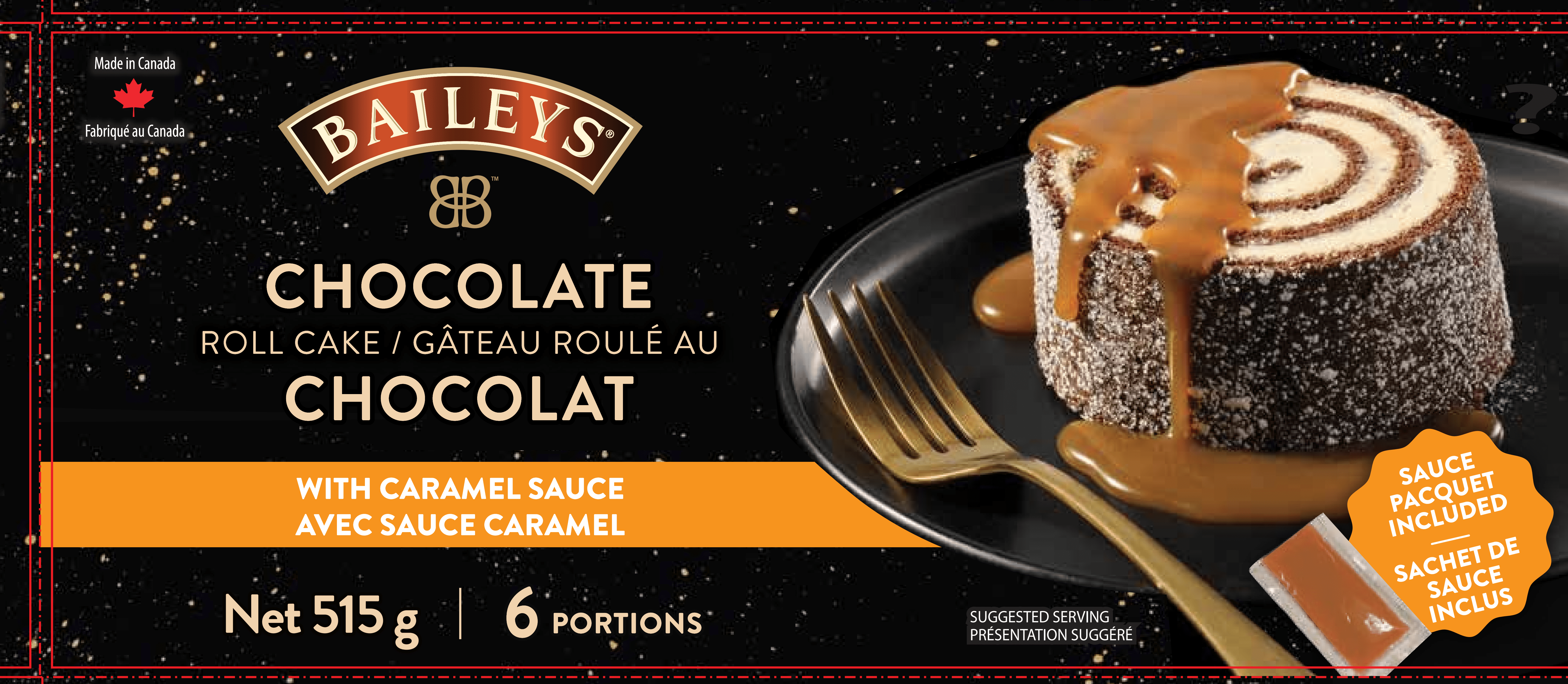 Gâteau Roulé au Chocolat Baileys avec Sauce Coulante au Caramel Gâteau au chocolat Baileys avec sauce caramel