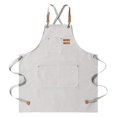 thumbnail image 1 of Work Apron Thick Sleeveless Breathable Unisex Multi-pockets Storage Cotton Cross Back Kitchen Apron for Home, 1 of 9