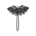 thumbnail image 1 of INSPIRE CHIC Detachable Fake Collar, Semi-Sheer Embroidery Mini Cape Neck Ruff for Blouse Black-2, 1 of 5