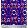 thumbnail image 1 of Soimoi Tissu Georgette Poly Bleu Anneau de Vie et Crochet d'Ancre Tissu de Déco Nautique Imprimé au Yard 42 Pouces de Large, 1 of 1