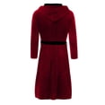 thumbnail image 3 of Innerwin Bath Robes Hoodie Men's Wrap Robe Winter Long Sleeve Soft Dressing Gown Red Black M, 3 of 5