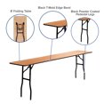 thumbnail image 2 of 18'' x 96'' Rectangular Wood Folding Training / Seminar Table with Smooth Clear Coated Finished Top, 2 of 9