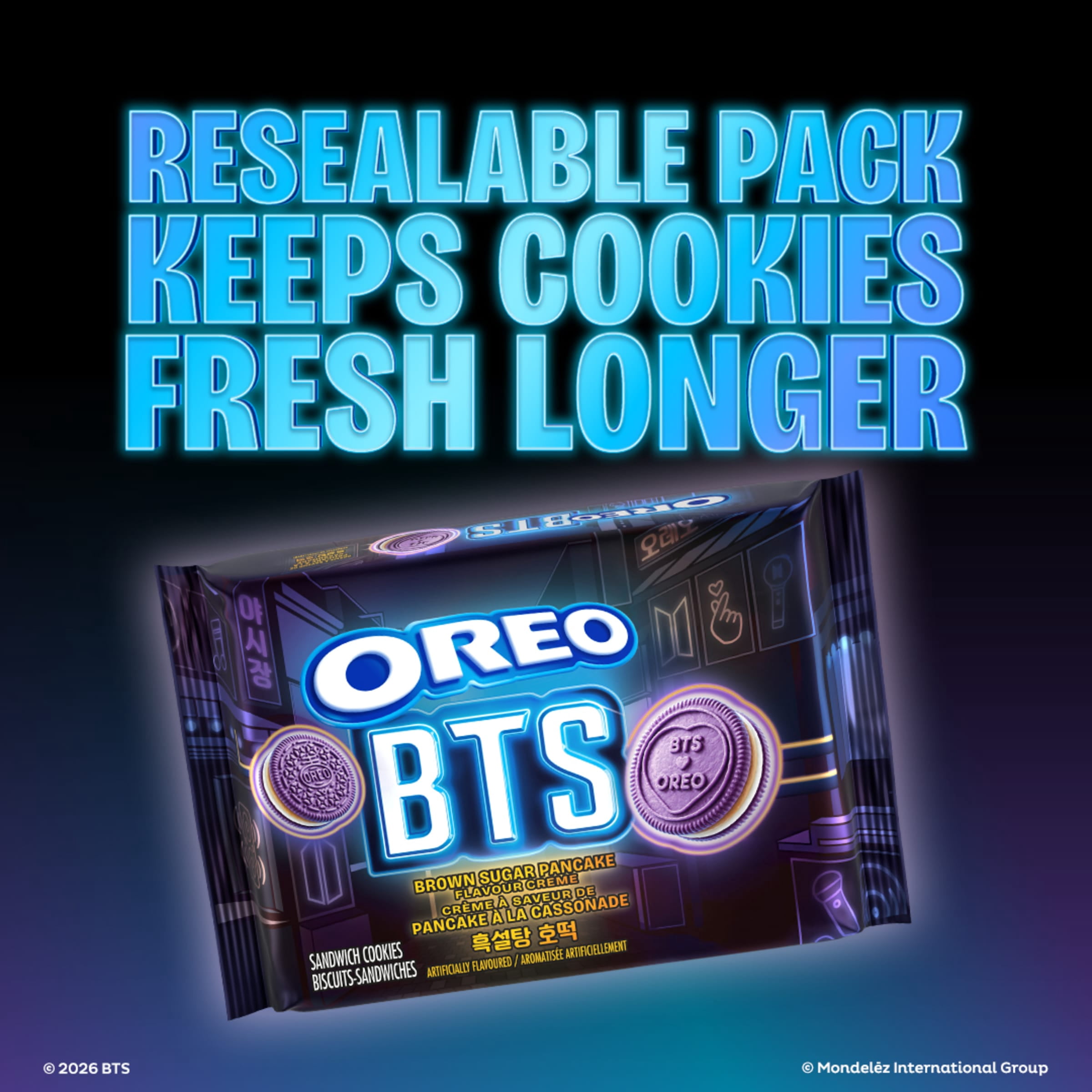OREO & BTS Brown Sugar Pancake Creme Sandwich Cookies, Limited Edition