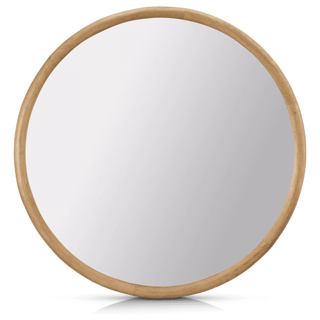Bouclair Miroir Rond Naturel à Cadre en Bois