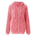 thumbnail image 4 of Blouse à Manches Longues pour Femmes Mode Femmes Chaude Manches Longues Décontractée Unie à Capuche avec Fermeture Éclair, 4 of 6