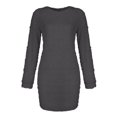 thumbnail image 4 of LUXUR Robe Chandail pour Femme Chandail en Peluche Chandail à Manches Longues Mini Robes Ample en Molleton Gris Foncé TG, 4 of 4