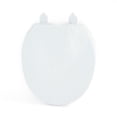 thumbnail image 1 of Mainstays 17 inch Plastic Toilet Seat, Easy off hinge, White color, 1 of 3