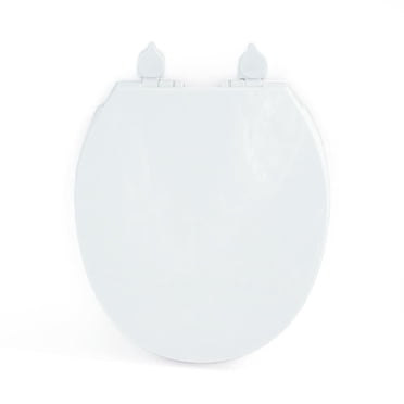 Mainstays 17 inch Plastic Toilet Seat, Easy off hinge, White color