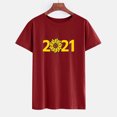thumbnail image 4 of Débardeurs d'Été Grande Taille pour Femmes Mode Manches Courtes Col Rond T-shirt 2021 Haut Imprimé T-shirt Col en V Femmes en Liquidation, 4 of 5
