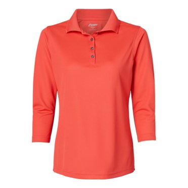 Paragon Womens Lady Palm Three-Quarter Sleeve Polo, L, Melon