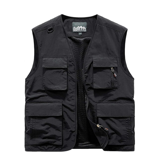 Styesk Jackets for Men Men's Work Clothes Jacket Solid Color Stand Collar Multiple Pockets Outdoor Sports Photography Coat