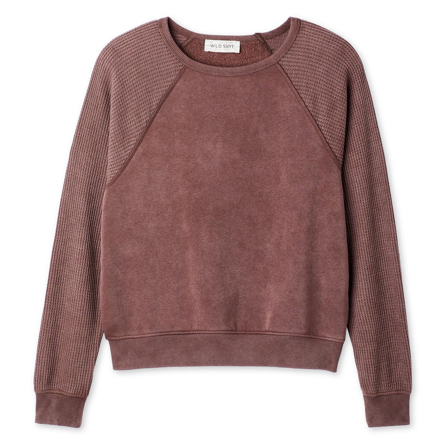 Coton ouaté à manches raglan en tricot gaufré Wild Skye pour femmes