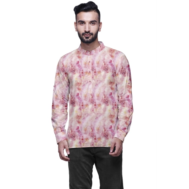 Atasi Indian Traditional Kurta For Men Mandarin Collar Short KurtaShirtFor Boy