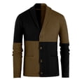 thumbnail image 3 of MAWCLOS Mens Outwear Open Front Cardigan Sweater Long Sleeve Sweaters Knitted Outdoor Color Block Cardigans Black M, 3 of 6