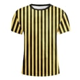 thumbnail image 4 of GDREDA T-Shirt Graphique à Manches Courtes Rayé de Carnaval pour Garçons, Chemise de Fête Colorée, Haut Décontracté Confortable pour Enfants Jaune,90, 4 of 4