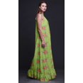 thumbnail image 3 of Bimba Robe de Nuit Longue Vert Pâle à Imprimé Floral pour Femmes, Bretelles Spaghetti, Maxi, Tenue de Sommeil, Taille Moyenne, 3 of 5