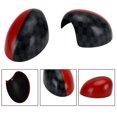 thumbnail image 2 of 2x Black/Grey Checkered Red Mirror Covers for MINI Cooper R55 R56 R57, 2 of 11