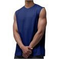 thumbnail image 3 of Besolor Men's Athletic Tank Tops Crewneck Sleeveless Workout Shirts Casual Muscle Gym Solid Color Base Tees, 3 of 3