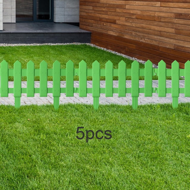 Animal Barrier Fence, Flower Edging Panel Edging Ornament Multipurpose Garden Edging Border, Garden Fencing for Garden Yard Backyard Driveway 5Pcs Green