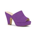 thumbnail image 1 of BLISSFUL STEP Women's Chunky Heels Platform Open Toe Slides Sandals Purple 9, 1 of 8