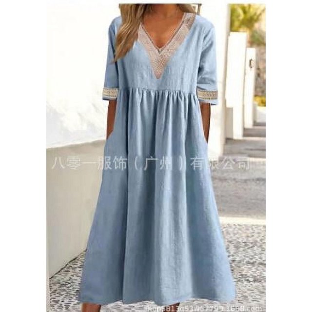 Robe de Soirée à Manches Courtes en Dentelle pour Femmes