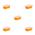 thumbnail image 2 of Thinsony Silica Gel Lightweight And Compact For On--Go Sealed Preservation Box Microwave Lunch Box Silicone Lunch Box orange 350ml 5Set, 2 of 6