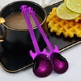 thumbnail image 2 of Stainless Steel Guitar Spoon Coffee Spoon Stirring Spoon Titanium Plated Ice Bar Music Bar Spoon Small, 2 of 4