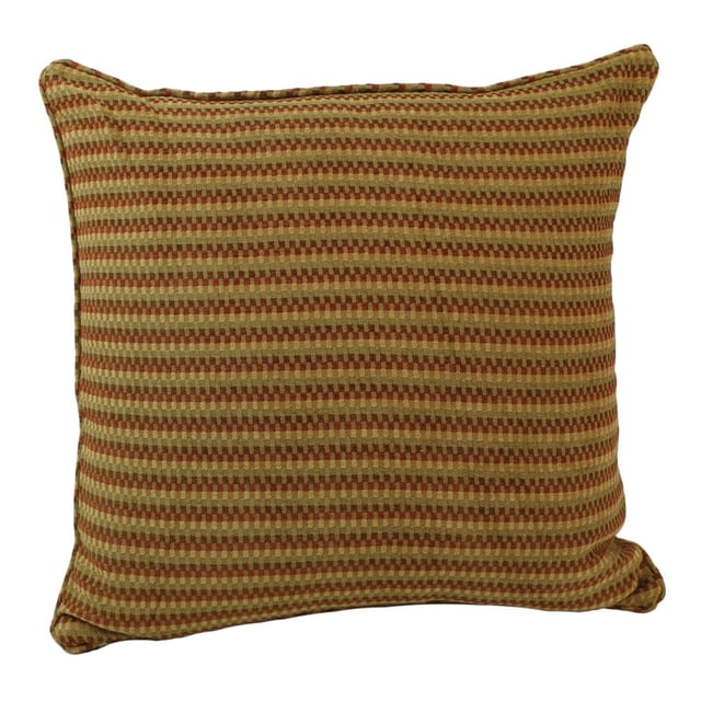Coussin de Sol Carré en Tapisserie à Motif à Double Cordon de 25 Pouces avec Insert, Vichy d'Automne
