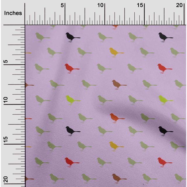 oneOone Cotton Poplin Fabric Artistic Bird Decor Fabric Printed BTY 56 Inch Wide