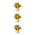 thumbnail image 3 of relayinert Simulation Flower Set Low Maintenance Easy To Clean Fake Peony Silk Hydrangea Flower Silk Artificial Flowers With Vase sunflowers 3Set, 3 of 6