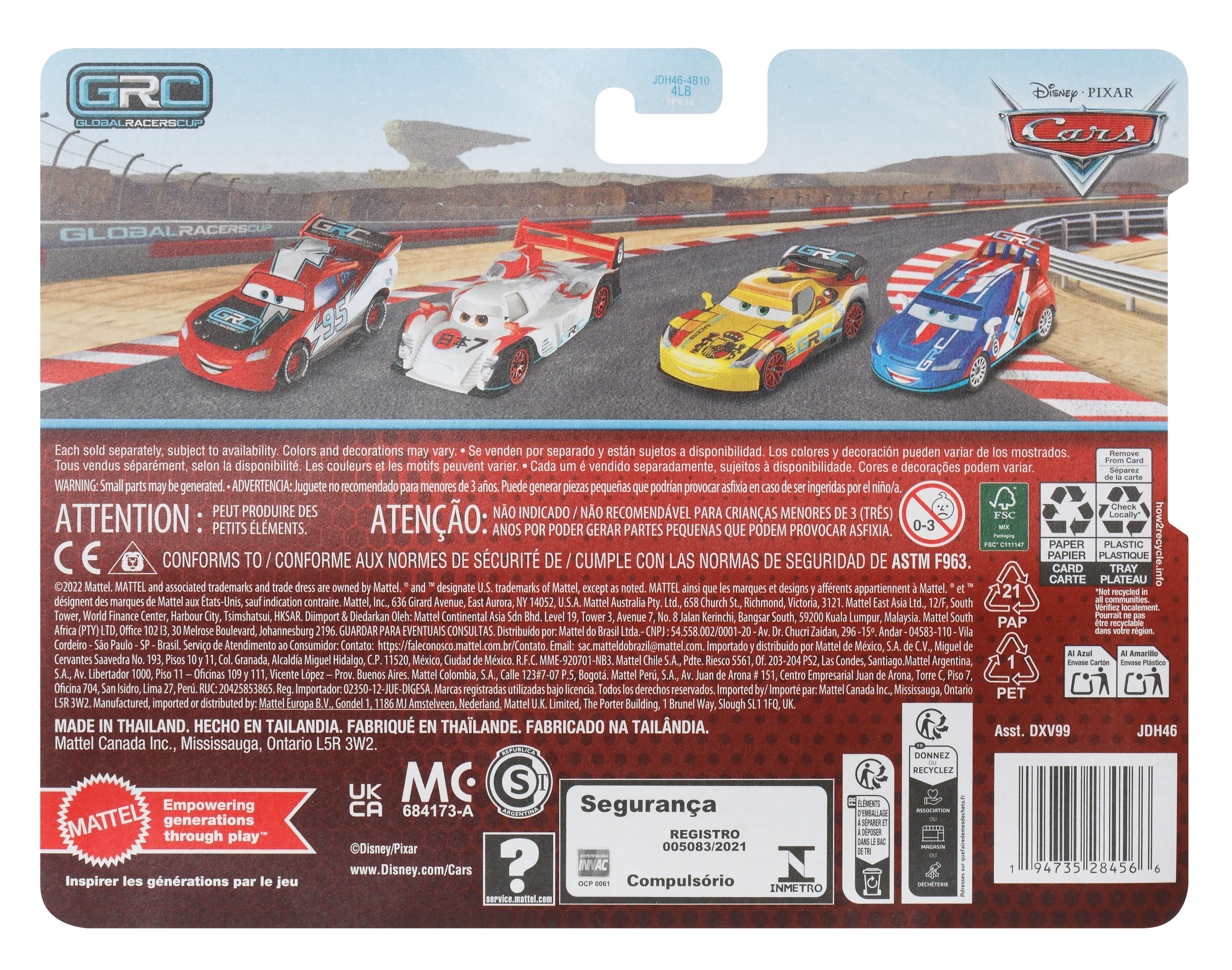 Disney/Pixar Les Bagnoles Échelle 1:55 Coffret de 2 Véhicules, GRC Raoul Caroule & Miguel Camino