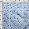 thumbnail image 3 of oneOone Polyester Spandex Turquoise Blue Fabric Beach Seashell Craft Projects Decor Fabric Printed By The Yard 56 Inch Wide, 3 of 4